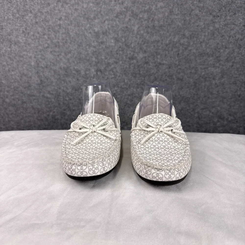 Daisy Fuentes Loafers Deja 9.5W Monogram Logo Print Bow Detail Slip On